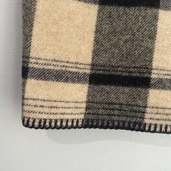 Ralph Lauren Country 100% Wool Skirt Sz 4 Buffalo Check Black Cream Blanket USA - Picture 7 of 11